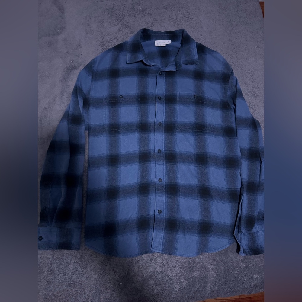 Aeropostale Blue Casual Button Down Shirt